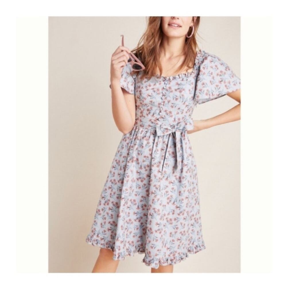 Gal Meets Glam Anthropologie Marianna Floral Dress Sz 6P cottagecore Milkmaid